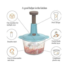 Hand Chopper | Multi Function Hand Pushing Cooker(4 Blades)