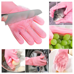 Magic Silicone Gloves for Dishwashing & Washroom cleaning