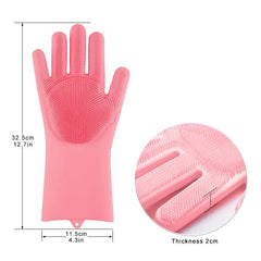 Magic Silicone Gloves for Dishwashing & Washroom cleaning